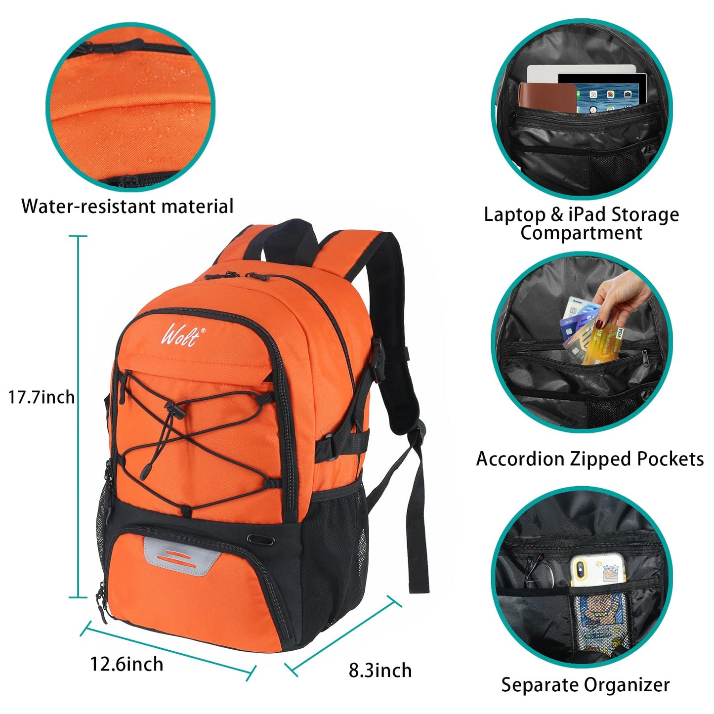 Basketball Backpack Large Sports Bag with Separate Ball holder & Shoes compartment